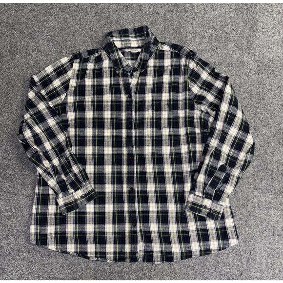 LL Bean Women 1X Plus Relaxed Fit Plaid Flannel Long Sleeve Button Down Classic - Picture 1 of 8